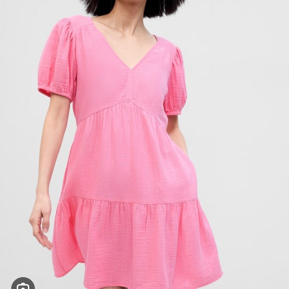 GAP Dresses & Skirts - GAP Pink Gauze Mini Dress Ruffles Breezy Summer XXS